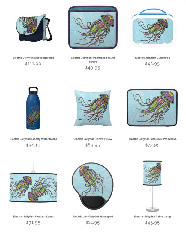 hand inked jellyfish zazzle products